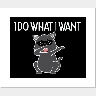 Funny Sarcastic Black Cat I Do What I Want Posters and Art